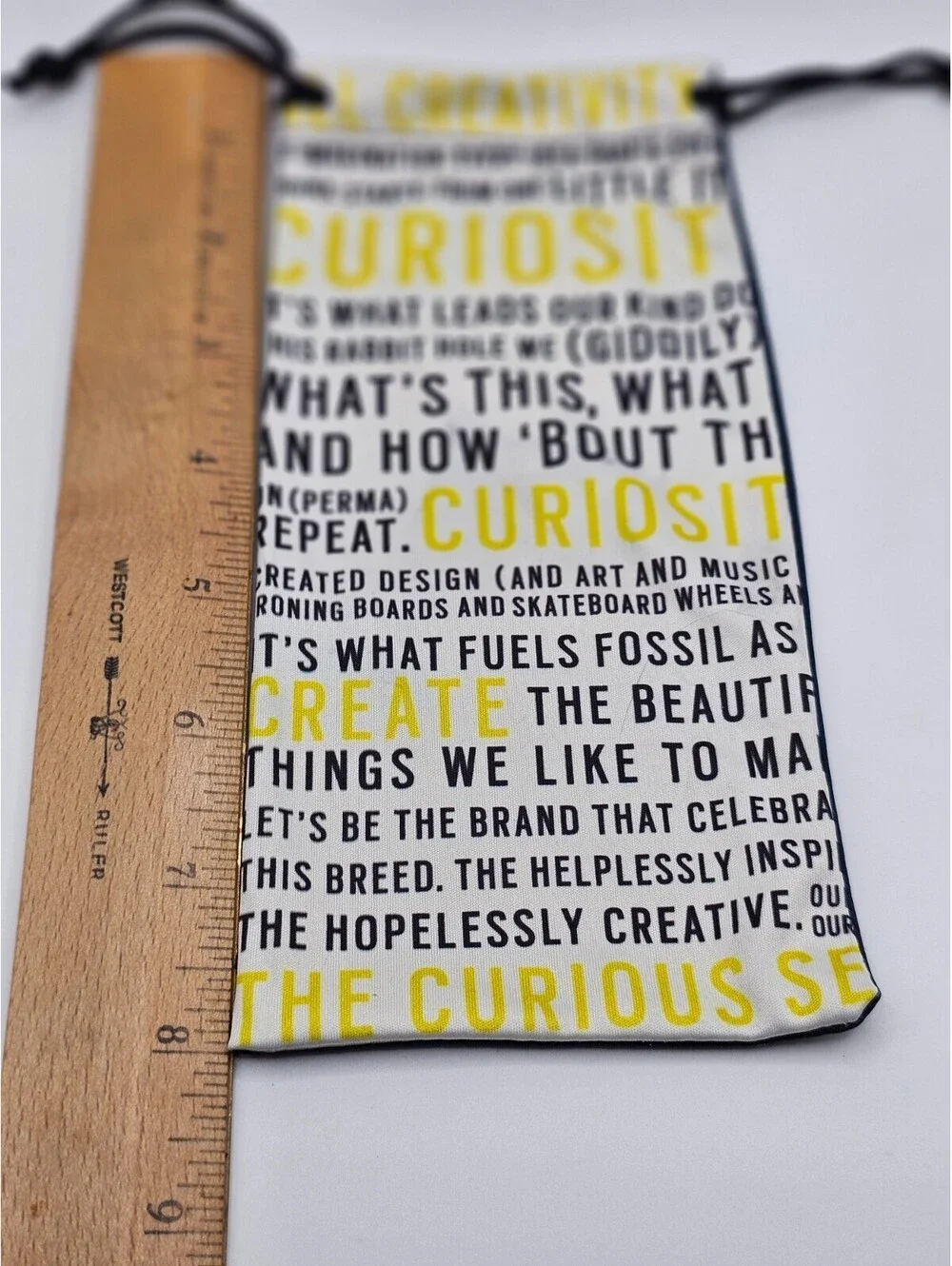 Fossil Curiosity Drawstring Pouch Watch Sunglasses Storage Bag Key Print
